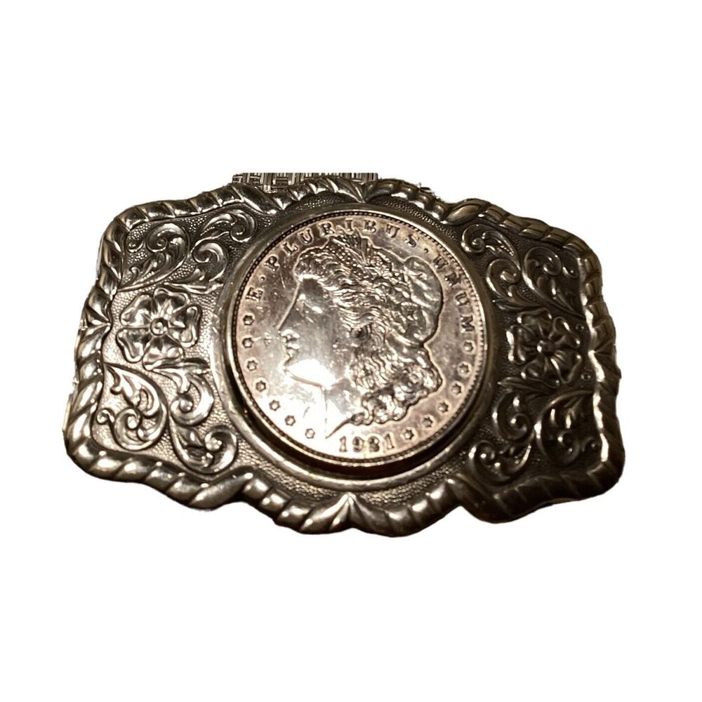 Nickel Silver Bell E. Pluribus Unum Silver 1921 Silver Coin Vintage Buckle RARE!